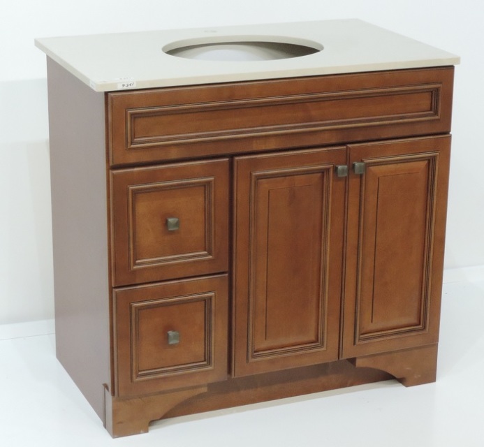 30″ SINGLE SOLID WOOD BATHROOM VANITY WITH TWO LEFT DRAWERS